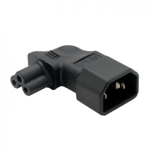 JSER IEC 90 Degree Adapter 3 Poles Male C14 to Micky C5 Right Angled Extension Power Adapter