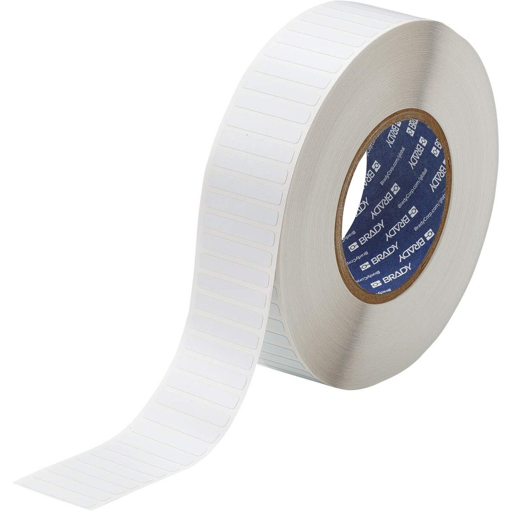 Brady THT-45-728-10 Label, Permanent Polyimide, 1.500" W x 0.250" H (38.100 mm W x 6.350 mm H), White (Pack of 10000)
