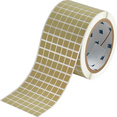 Brady THT-38-724-10 Label, High Temperature Polyimide, 0.375" W x 0.375" H (9.530 mm W x 9.530 mm H), Amber, 10000/Roll (Pack of 10000)