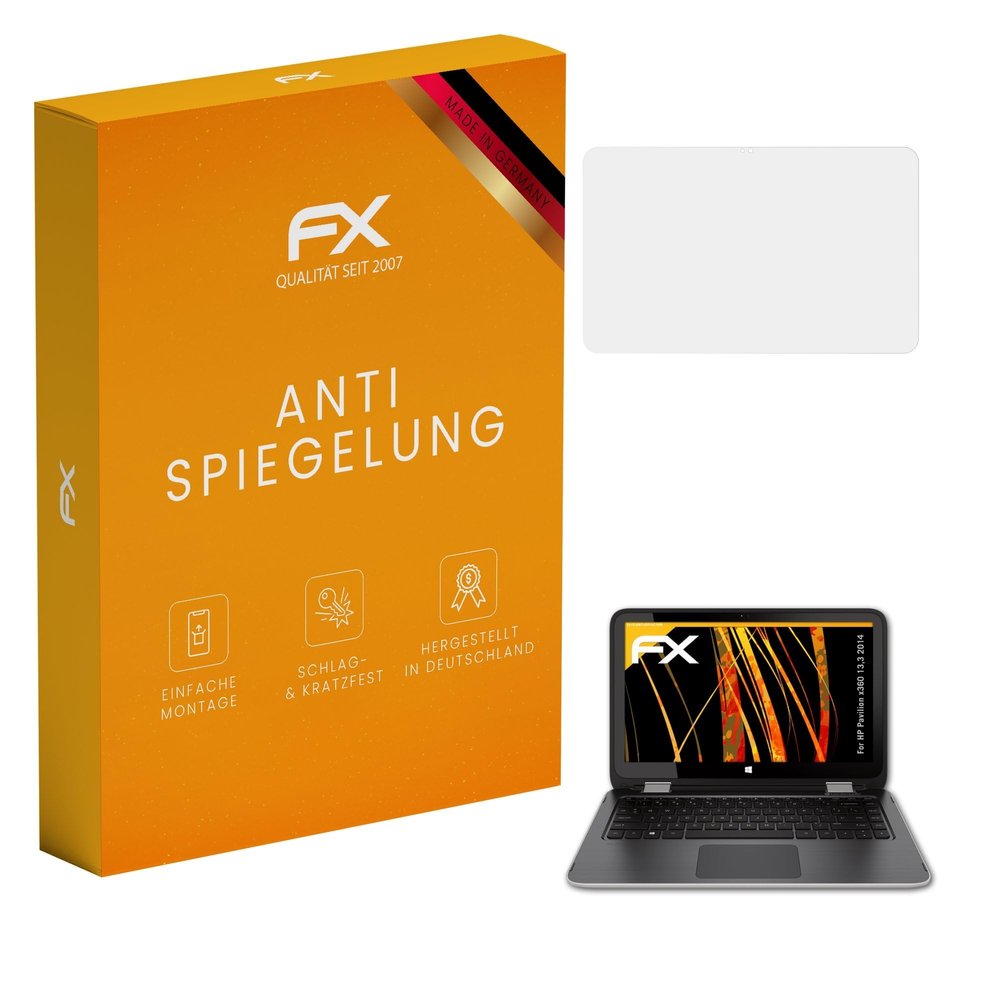 atFoliX Screen Protector compatible with HP Pavilion x360 13,3 2014 Screen Protection Film, anti-reflective and shock-absorbing FX Protector Film (2X)