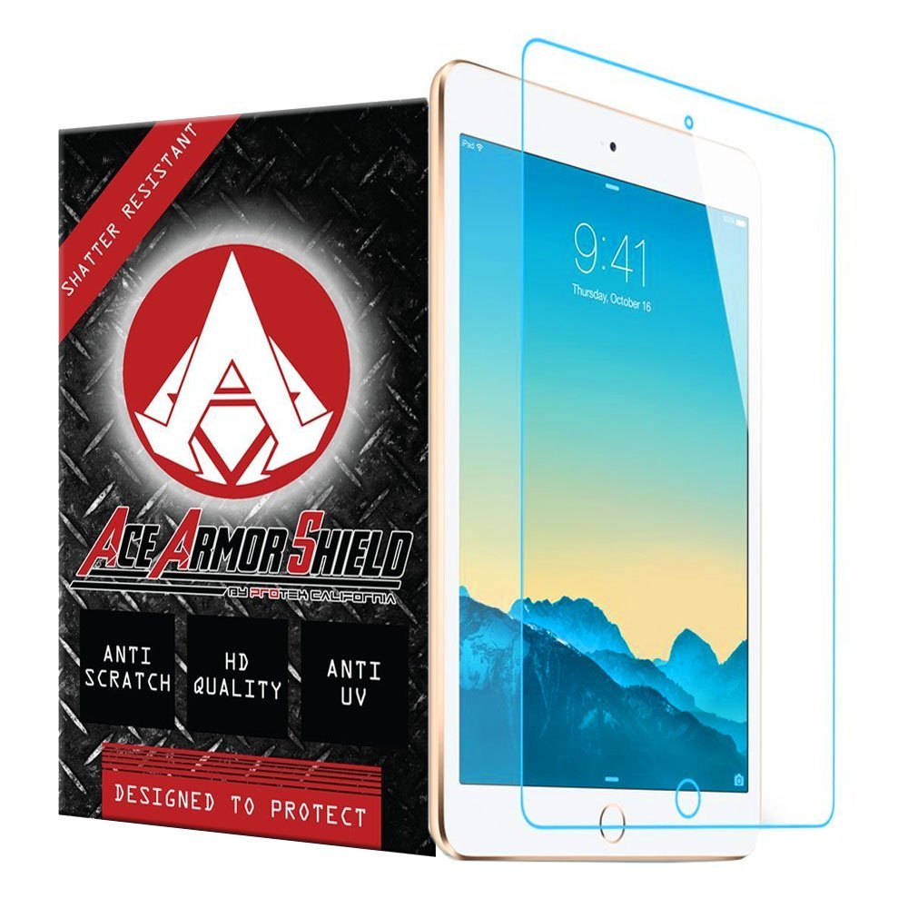Ace Armor Shield Shatter Resistant Screen Protector for the Apple iPad Mini 3 / Military Grade / High Definition / Maximum Screen Coverage / Supreme Touch Sensitivity /Dry or Wet Easy Installation with free lifetime replacement warranty