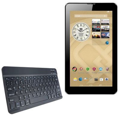 BoxWave Keyboard Compatible with Prestigio MultiPad Wize 3037 3G - SlimKeys Bluetooth Keyboard, Portable Thin with Chiclet-Style Keys - Jet Black