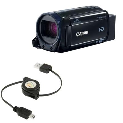 BoxWave Cable Compatible with Canon Vixia HF R62 - miniSync, Retractable, Portable Sync Cable
