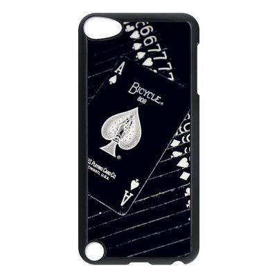 Playing CARDS Classic Design Print Black Case With Hard Shell Cover for iPod Touch 5th