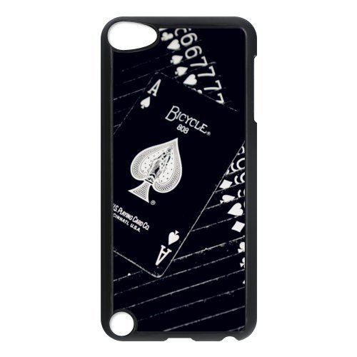 Playing CARDS Classic Design Print Black Case With Hard Shell Cover for iPod Touch 5th