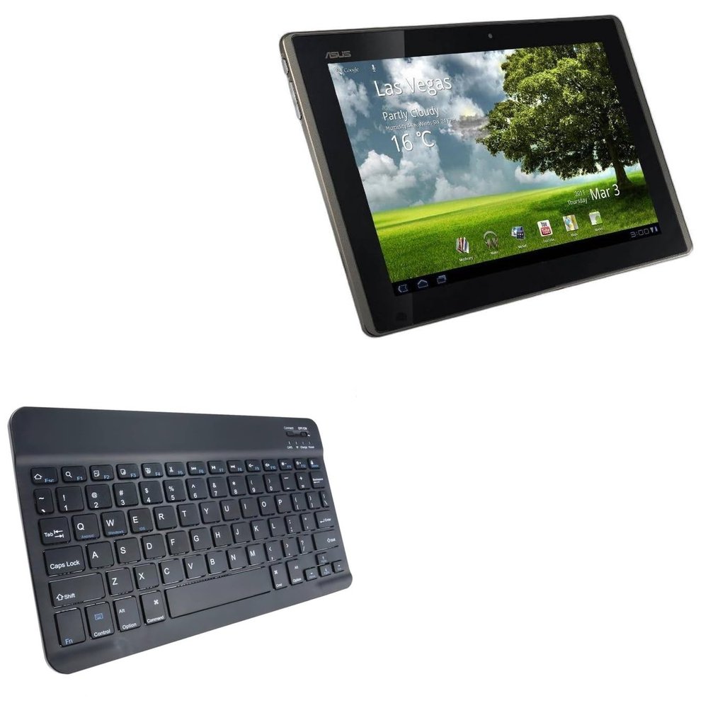 BoxWave Keyboard Compatible with ASUS Transformer TF101 - SlimKeys Bluetooth Keyboard, Portable Thin with Chiclet-Style Keys - Jet Black