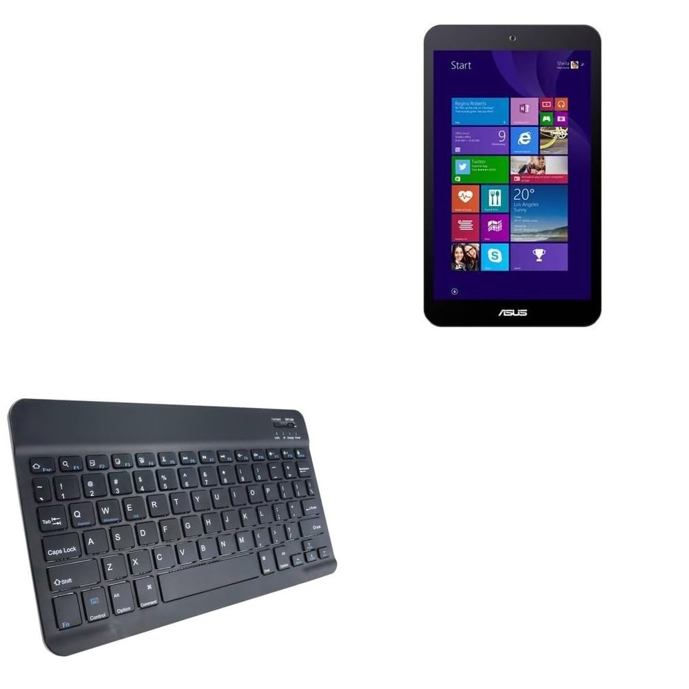 BoxWave Keyboard Compatible with ASUS VivoTab 8 - SlimKeys Bluetooth Keyboard, Portable Thin with Chiclet-Style Keys - Jet Black