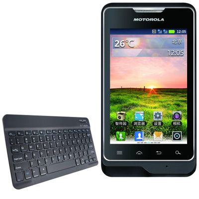 BoxWave Keyboard Compatible with Motorola XT390 - SlimKeys Bluetooth Keyboard, Portable Thin with Chiclet-Style Keys - Jet Black