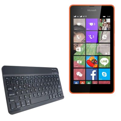 BoxWave Keyboard Compatible with Nokia Lumia 540 - SlimKeys Bluetooth Keyboard, Portable Thin with Chiclet-Style Keys - Jet Black