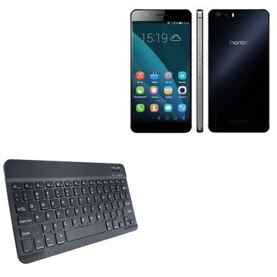 BoxWave Keyboard Compatible with Huawei Honor 6 Plus - SlimKeys Bluetooth Keyboard, Portable Thin with Chiclet-Style Keys - Jet Black