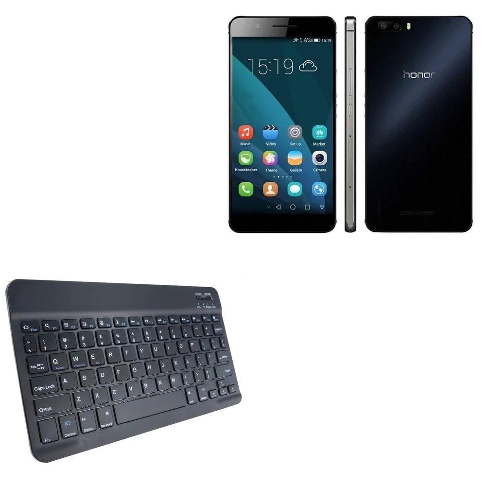 BoxWave Keyboard Compatible with Huawei Honor 6 Plus - SlimKeys Bluetooth Keyboard, Portable Thin with Chiclet-Style Keys - Jet Black