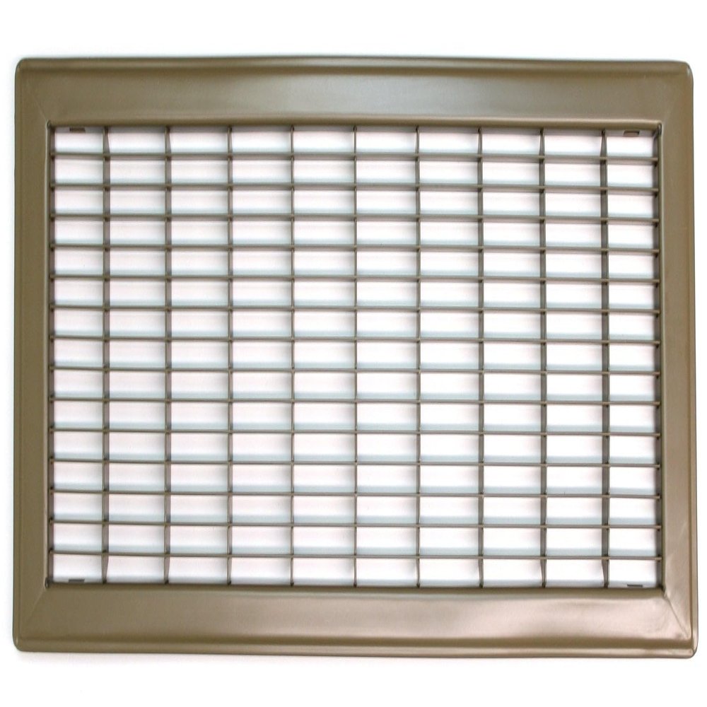 8" X 20" Floor Grille - Fixed Blades Air Grill - Brown [Outer Dimensions: 9.75 X 21.75]