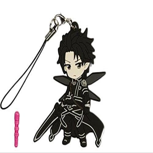 Sword Art Online Kirito (ALO - Sad): ~2.4"" Pikuriru! x II Rubber Trading Straps w/Earphone Jack Cap