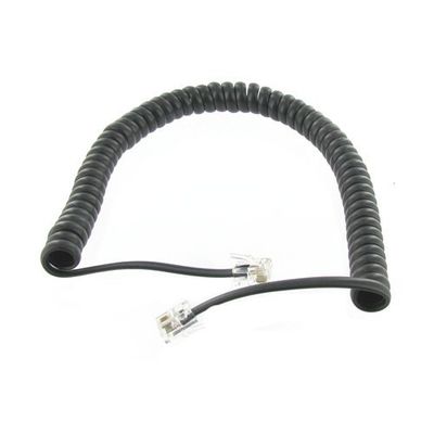 STEREN 302-007 Black Coiled Handset Cord Landline Telephone Accessory