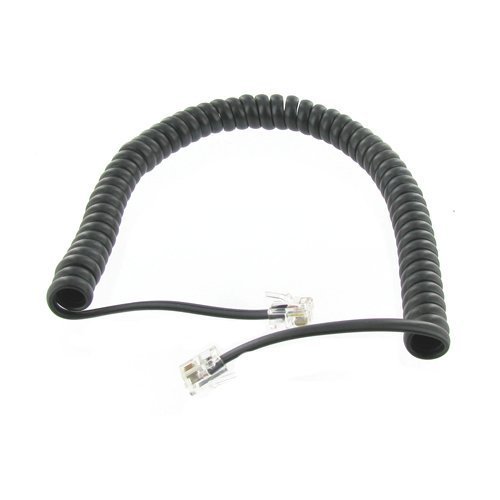 STEREN 302-007 Black Coiled Handset Cord Landline Telephone Accessory