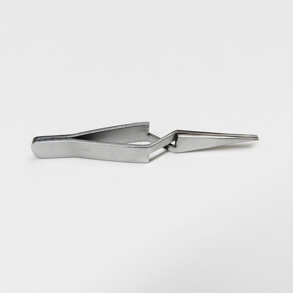 Cross Lock Tweezer Short Pointed Self Closing 4-3/4" Reverse Action Forcep S.S. By JTS