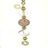 Gold Rhinestone and Clear Glass Cube Glass Ceiling Fan Pull Chain view 1
