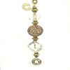 Gold Rhinestone and Clear Glass Cube Glass Ceiling Fan Pull Chain view 2