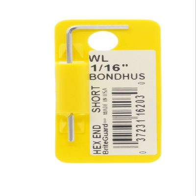 1/16" BriteGuard Plated Hex L-Wrench - Short Tag/Barcoded
