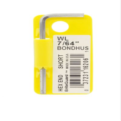 7/64" BriteGuard Plated Hex L-Wrench - Short Tag/Barcoded
