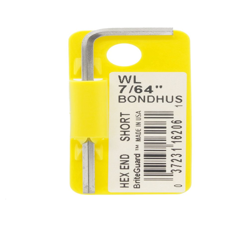 7/64" BriteGuard Plated Hex L-Wrench - Short Tag/Barcoded