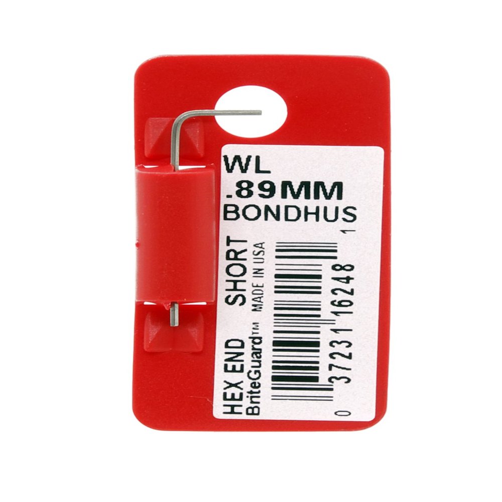 .89mm BriteGuard Plated Hex L-Wrench - Short Tag/Barcoded