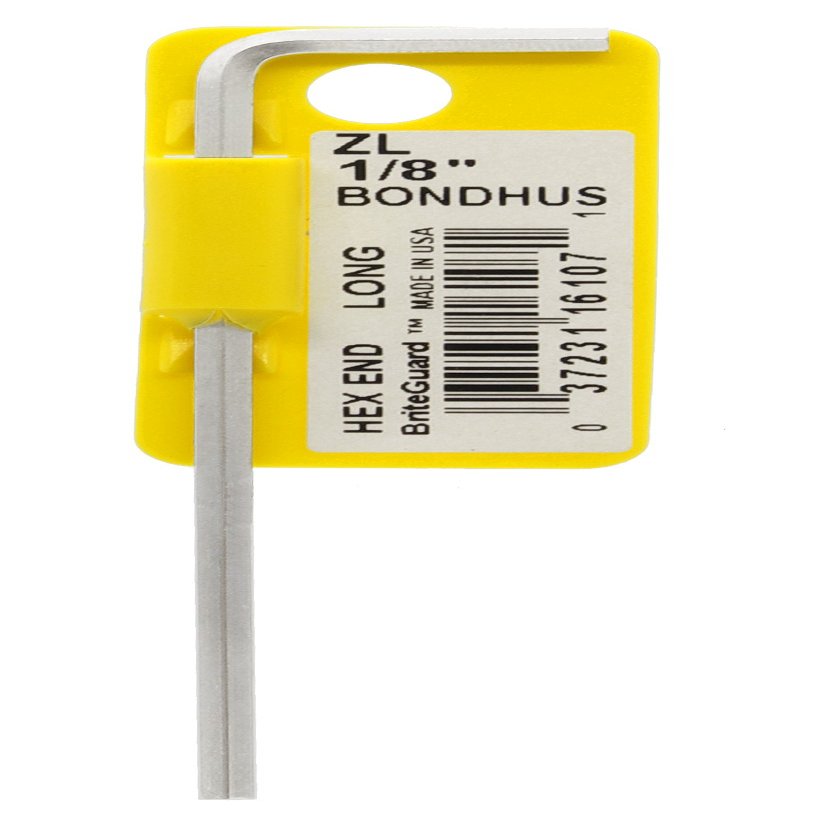 1/8" BriteGuard Plated Hex L-Wrench - Long Tag/Barcoded