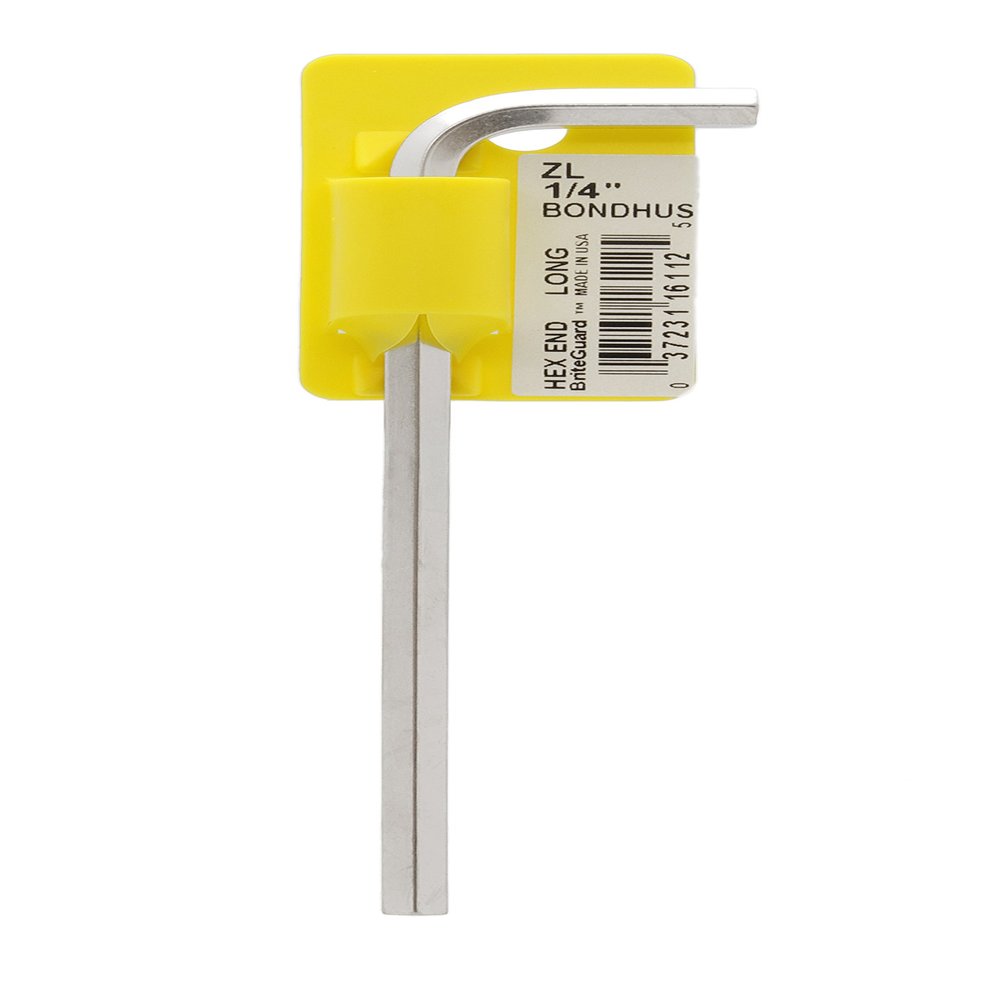 1/4" BriteGuard Plated Hex L-Wrench - Long Tag/Barcoded