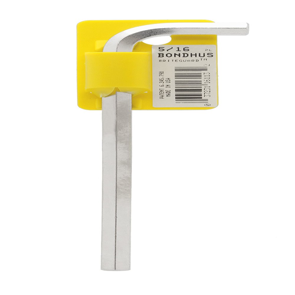 5/16" BriteGuard Plated Hex L-Wrench - Long Tag/Barcoded