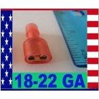 0.25 Inch 18/22 Gauge Economy Nylon Fully Insulated Female Quick Disconnects Red Pack of 100