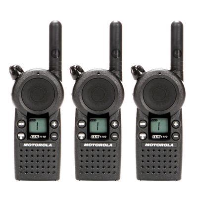 3 Pack of Motorola CLS1110 Two Way Radio Walkie Talkies (UHF)