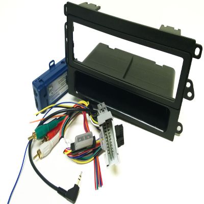 Single Din Dash kit, wire harness, steering wheel controls and antenna adapter for install a new radio into a , Pontiac Aztec (2001-05) , Grand Am (2001-04), Montana (2001-05), Sunfire (2000-05), Isuzu Ascender (2003-08), Saab 97-x 97x (2005-06), Hum