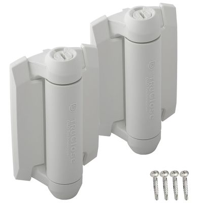 D&D TCA1S3WTS TruClose Regular Gate Hinge Square Metal Gates, White, 2 pcs.