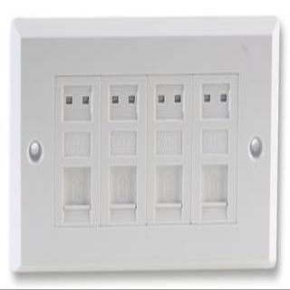 Pro Signal 4-Port Cat6 RJ45 Socket Faceplate
