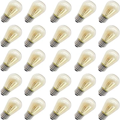 Rolay 11W Outdoor String Light Bulbs, S14 Incandescent Replacement Bulbs for Outdoor Patio String Lights with E26 Base, Pack of 25