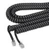 (6 Pack Value Bundle) SOF48102 Coiled Phone Cord, Plug/Plug, 12 ft., Black view 1