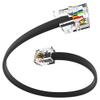 (2 Pack) 8 Inch Telephone Cord, Professional Grade Made in USA, 6P4C Male RJ11 Plugs with 50 Micron Gold Contacts, Pure Copper Wire Phone Line Cable (8 Inches, Black) view 1