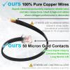 (2 Pack) 8 Inch Telephone Cord, Professional Grade Made in USA, 6P4C Male RJ11 Plugs with 50 Micron Gold Contacts, Pure Copper Wire Phone Line Cable (8 Inches, Black) view 4