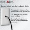 RetailAndBulk (2 Pack) 1.5 Foot Telephone Cord, Professional Grade Made in USA, 6P4C Male RJ11 Plugs with 50 Micron Gold Contacts, Pure Copper Wire Phone Line Cable (18 Inches, Black) view 4