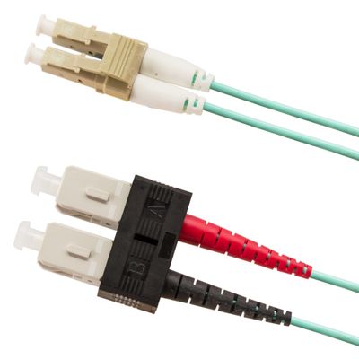 10M 10 GIG OM3 Duplex Fiber Optic Cable(50/125) - LC to SC, Mini Boot
