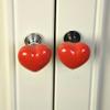 Heart Shaped Door Drawer Bin Handle Pull Knob Hardware Red S view 2