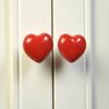 Heart Shaped Door Drawer Bin Handle Pull Knob Hardware Red S view 3
