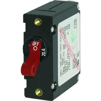 Blue Sea - 7213-BSS Circuit Breaker AA1Toggle 20A Red (10EA)