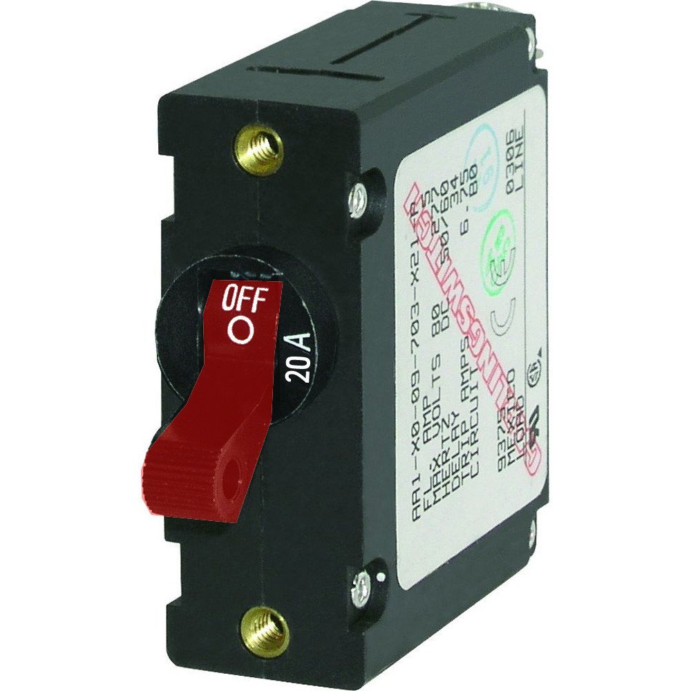 Blue Sea - 7213-BSS Circuit Breaker AA1Toggle 20A Red (10EA)