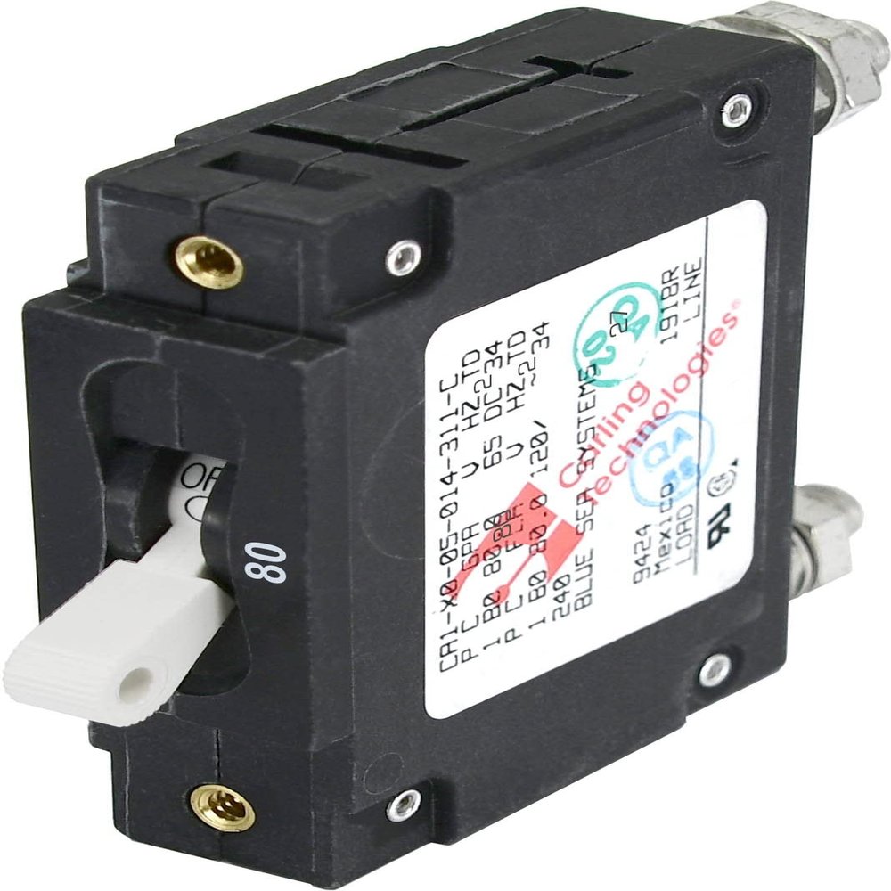 Blue Sea - 7248-BSS Circuit Breaker CA1Toggle 80A Wht (1EA)