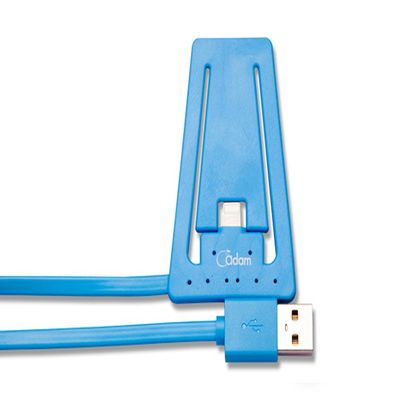 Adam Elements [iPhone/iPod Compatible Lightning sync & Charge Stand Cable 30cm MFi Acquisition] Lightning Stand Sync & Charge Lightning Cable iPhone Stand Design Blue ACBAD30STDBL