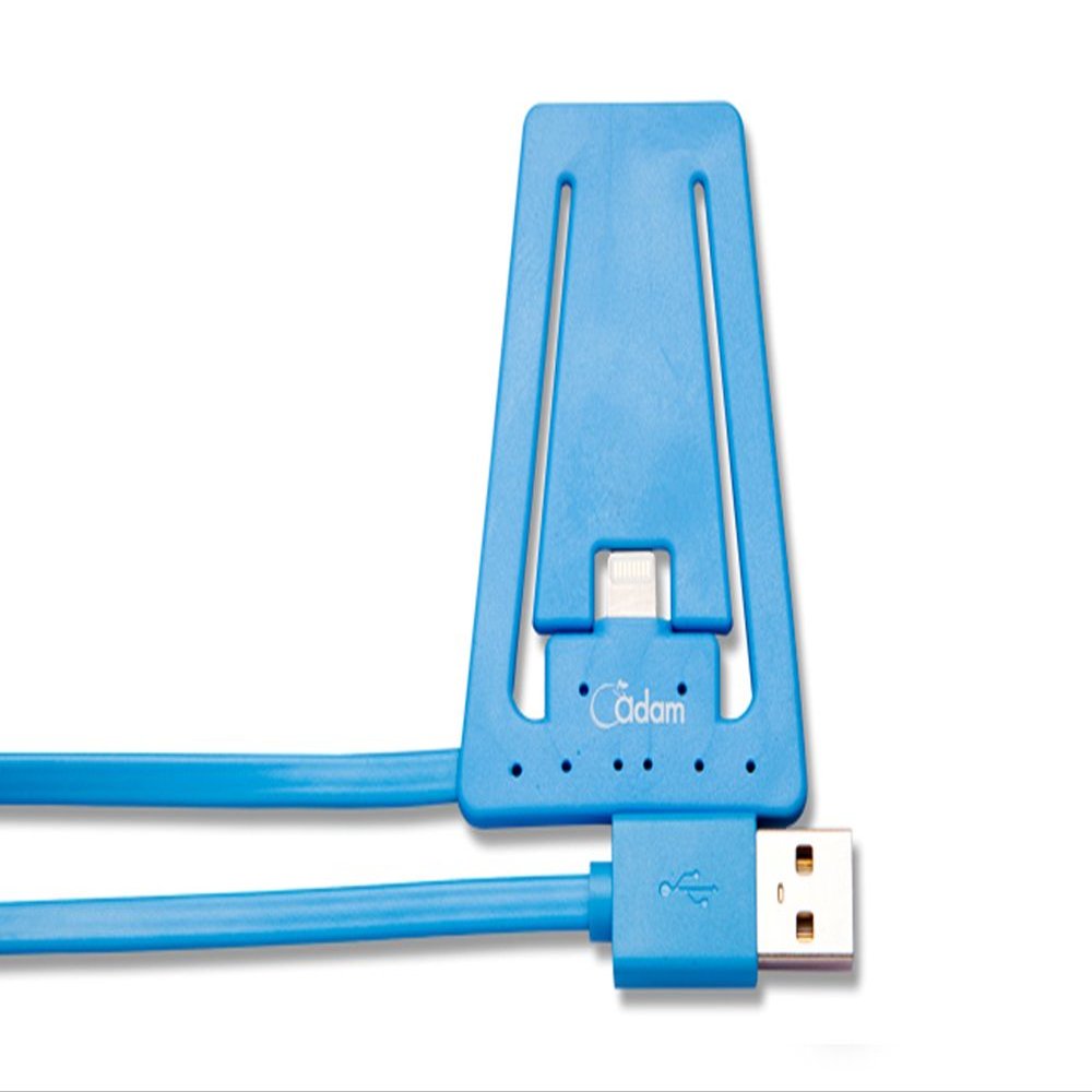 Adam Elements [iPhone/iPod Compatible Lightning sync & Charge Stand Cable 30cm MFi Acquisition] Lightning Stand Sync & Charge Lightning Cable iPhone Stand Design Blue ACBAD30STDBL