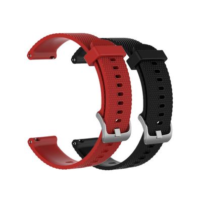 Waekethy Band for Garmin Forerunner 245/645, 20mm Watch Strap Silicone Sport Replacement Band Compatible with Vivoactive 3/Venu/Venu sq/Venu sq2/Venu 2 plus (L, black+red)