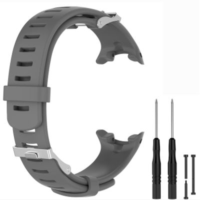 Waekethy Watch Band for Suunto D4 / D4i, Soft Silicone Strap Sport Wristband Replacement Band Compatible with Suunto D4 / D4i Novo (Grey)