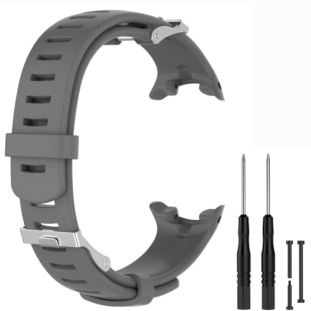 Waekethy Watch Band for Suunto D4 / D4i, Soft Silicone Strap Sport Wristband Replacement Band Compatible with Suunto D4 / D4i Novo (Grey)